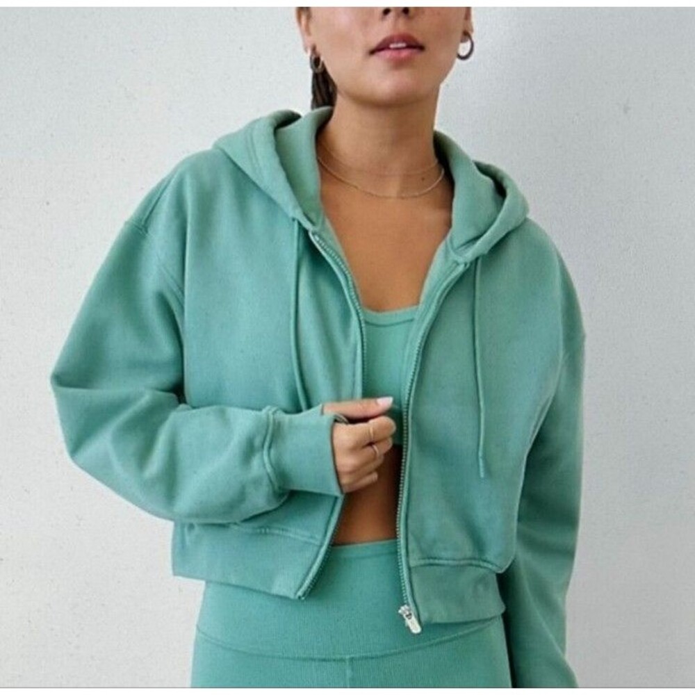 Athleta forever fleece crop full zip-medium